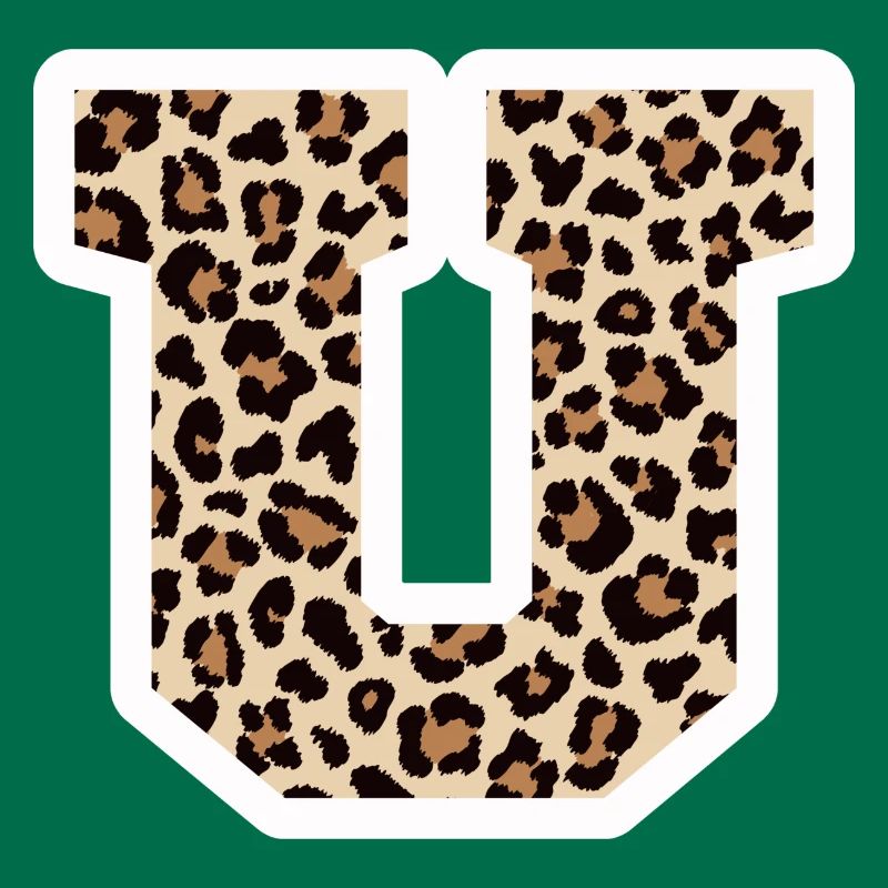 letter U leopard pattern - birthday gift idea