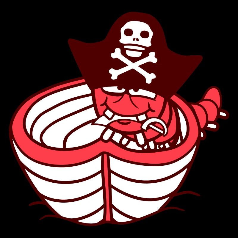 ver chenille pirate mignon pagayer boucanier bateau à rames