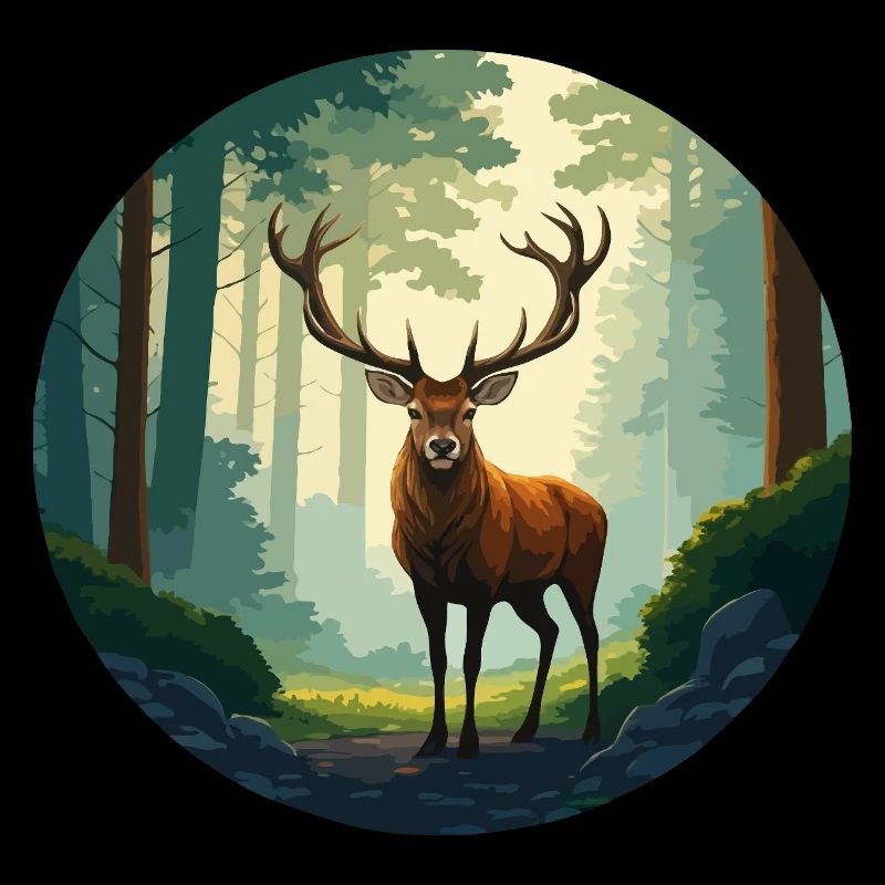 Rotwild im Wald