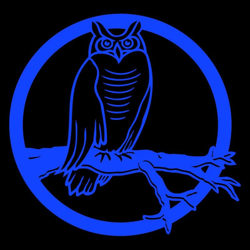 Owl Eagle Owl Branch Tree Forest Moon Night Full Moon Round