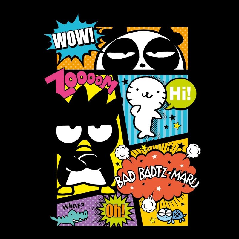 Bad Badtz-Maru Mit Freunden Im Comic Stile