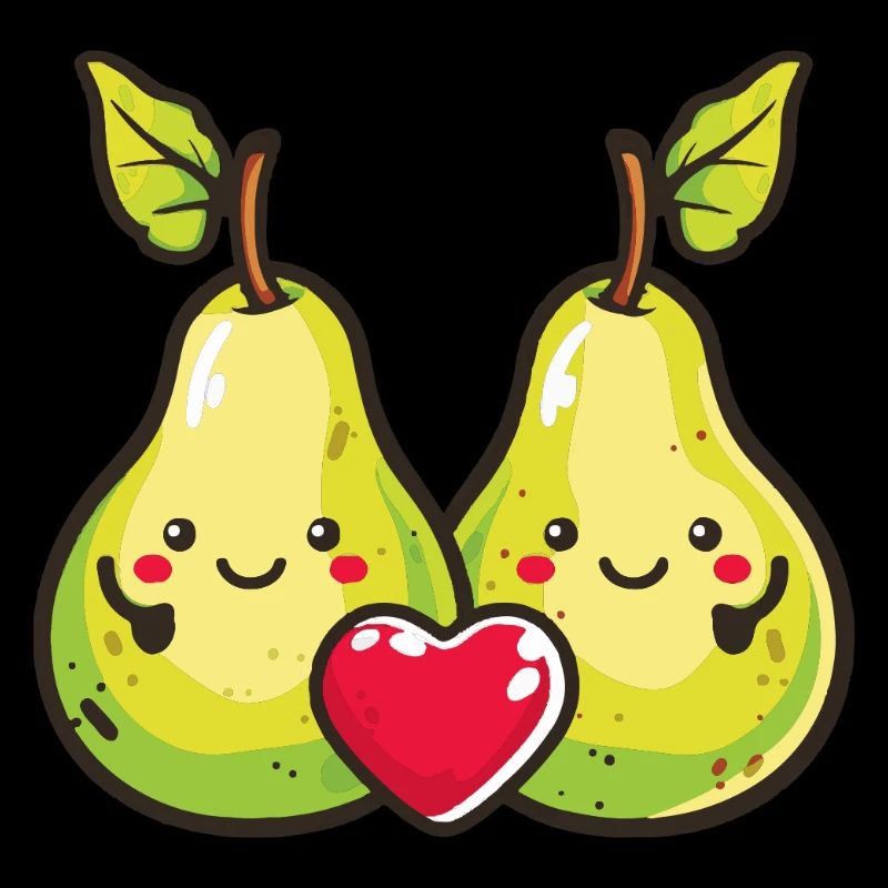 Birne Paar Liebe Herz Comic
