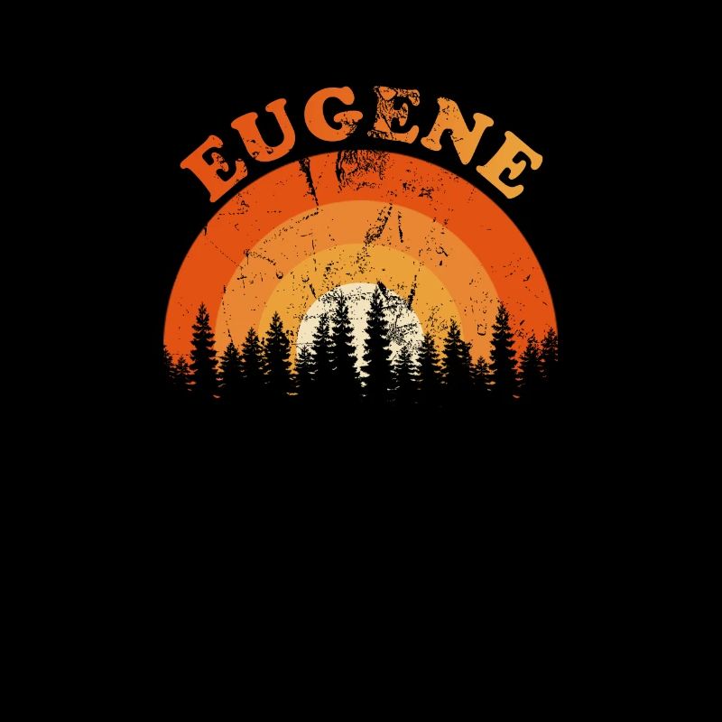 Vintage Eugene Oregon Fan rétro Cool coucher de soleil