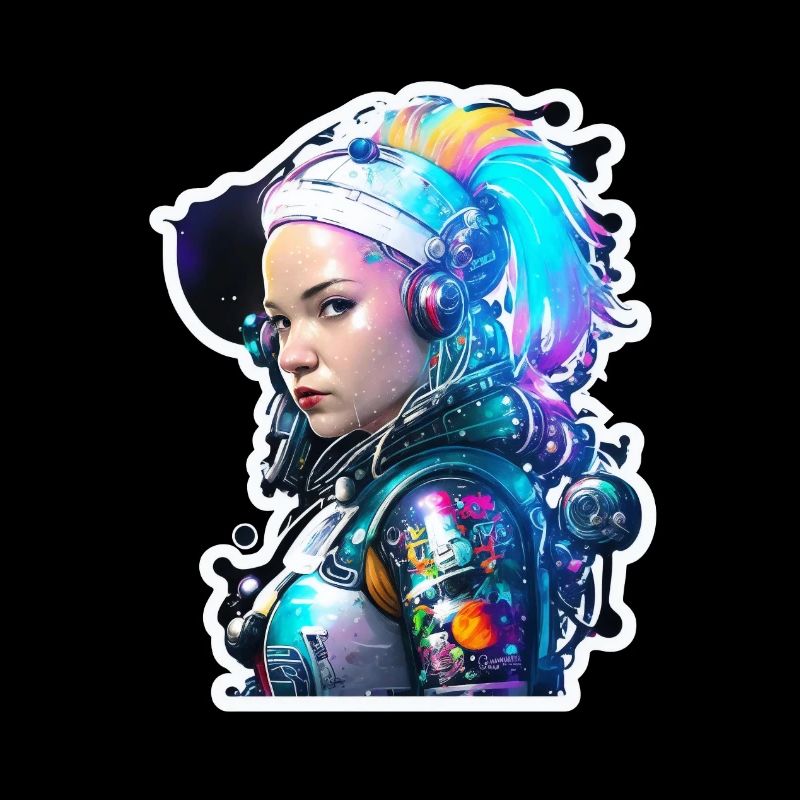 Astronaute de l’espace arc-en-ciel de la voie lactée