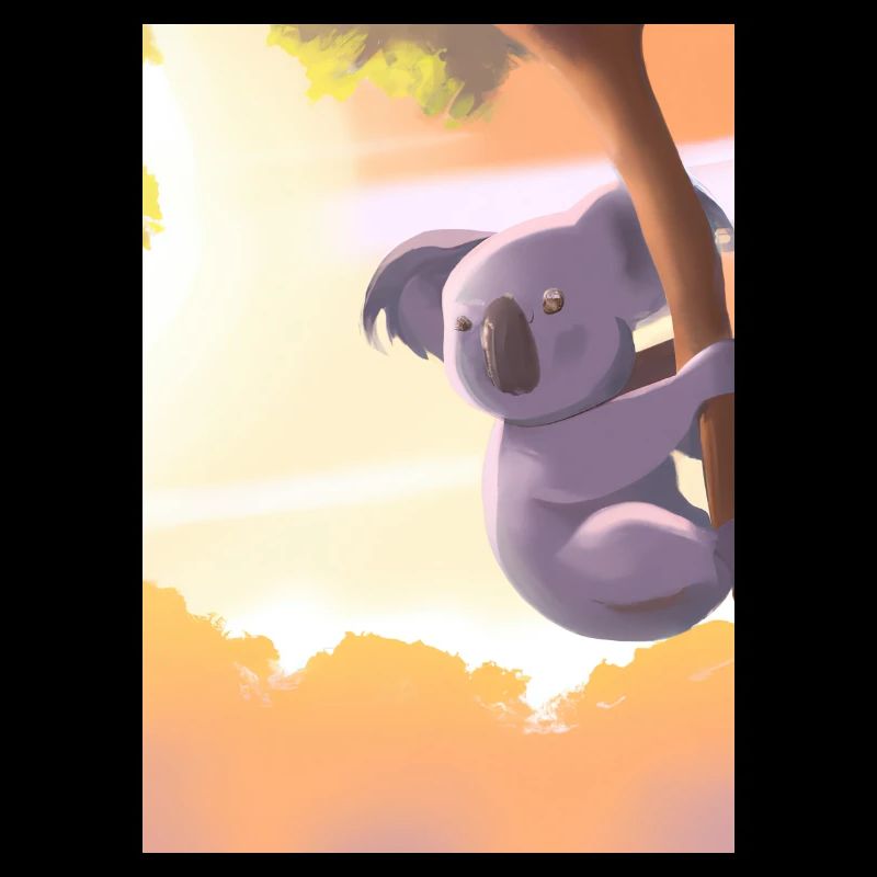 Ein Koala hängt an einem Baum