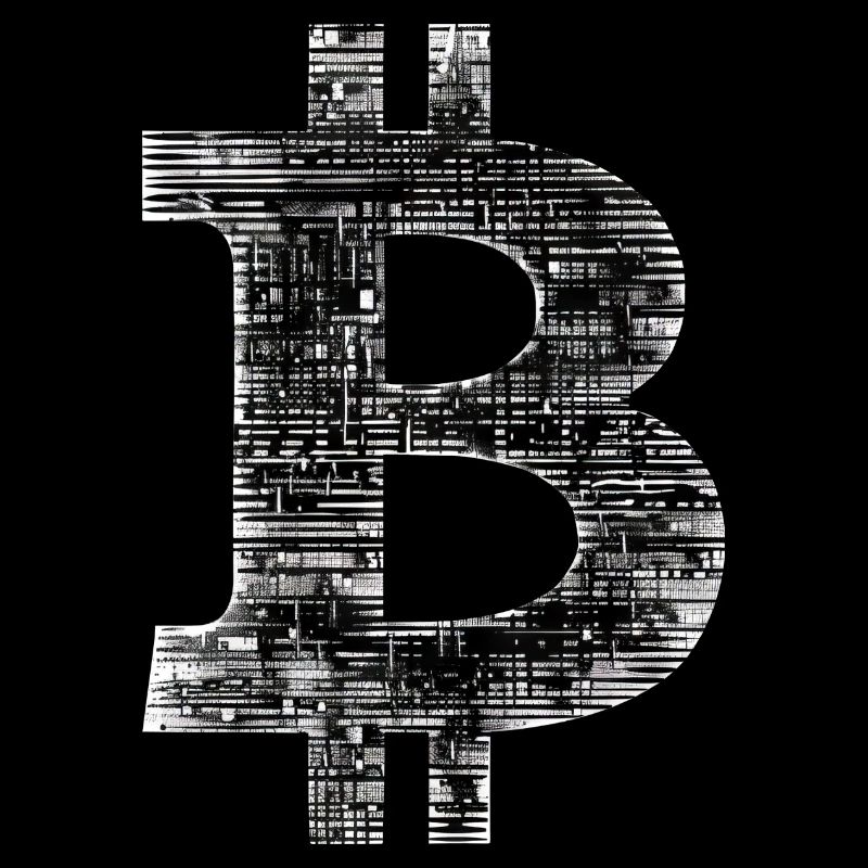 Bitcoin Logo Digital Silhouette Icon