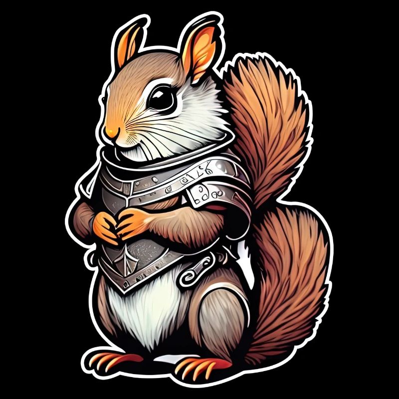 Warrior Squirrel Illustration