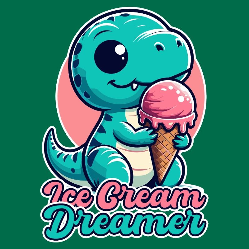 Eiscreme Träumer süßer T-Rex mit Eis Geschenk