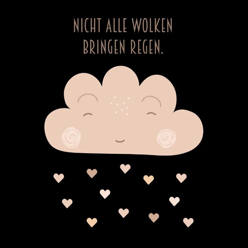 Not all clouds bring rain beige boho hearts