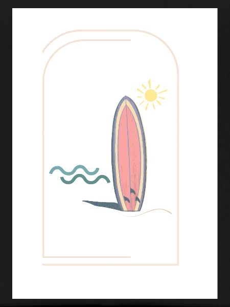 Surfboard Sunrise Design