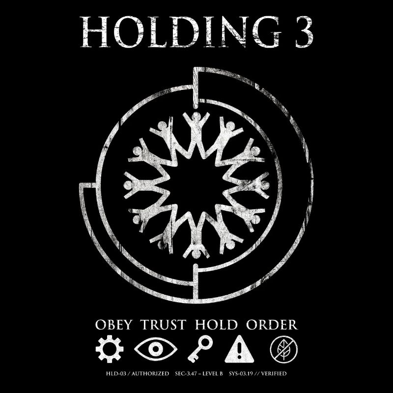 Holding 3 - Conception d’emblème de science-fiction dystopique