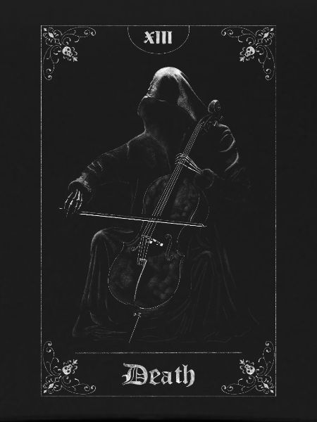 Todesmusiker im Schwarzweiß-Tarot