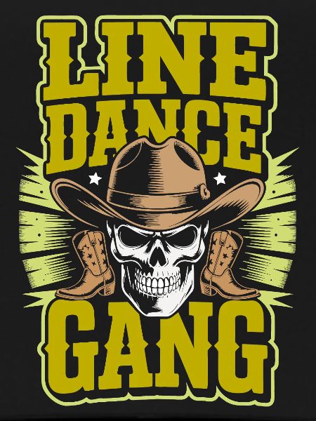 Line Dance Gang Skull Cowboy