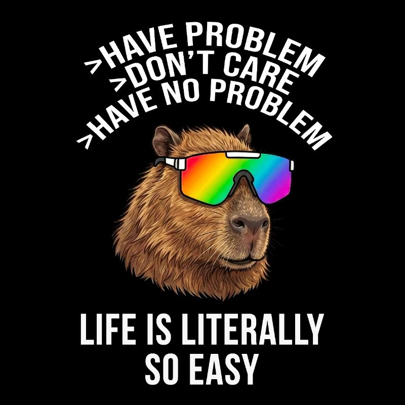 Cool Capybara Rainbow Sunglasses - mème d’animaux