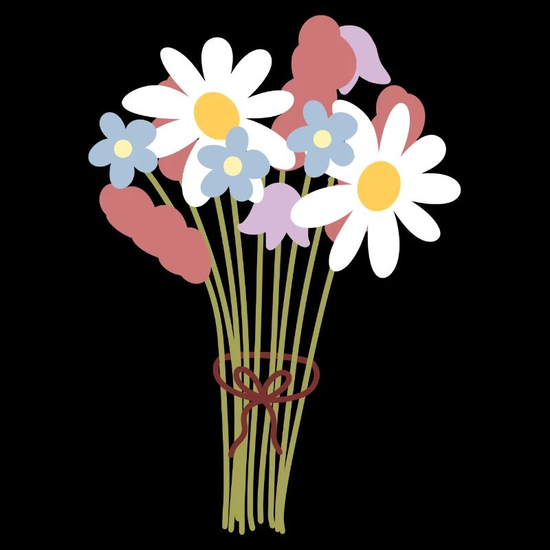 Pastell-Gänseblümchen-Bouquet-Illustration