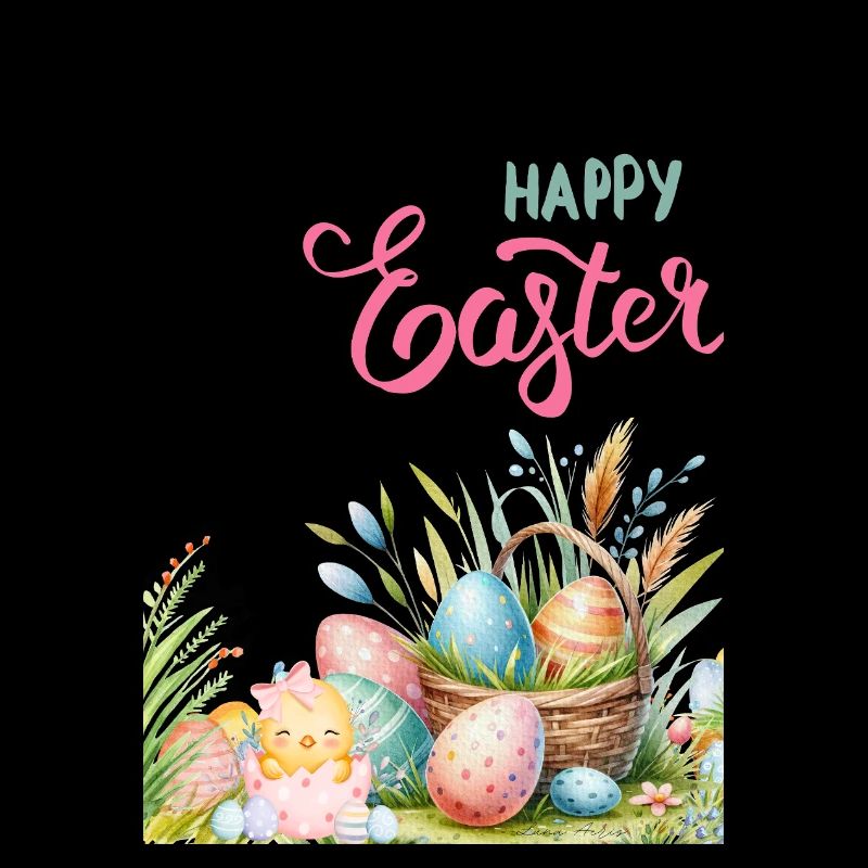 Pastel Easter Basket and Eggs