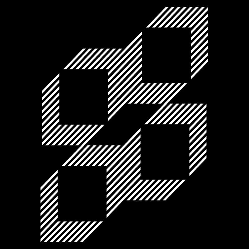 Geometric Stripe Squares Grid