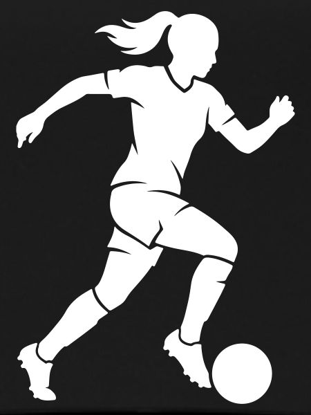 Fussballerin Fussball Silhouette