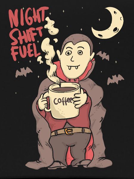 night shift fuell - draculla coffee
