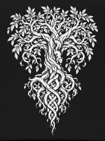 Yggdrasil – Weltenbaum im Flechtwerk
