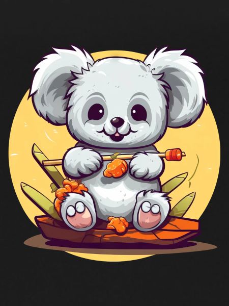 Clumsy koala with sushi