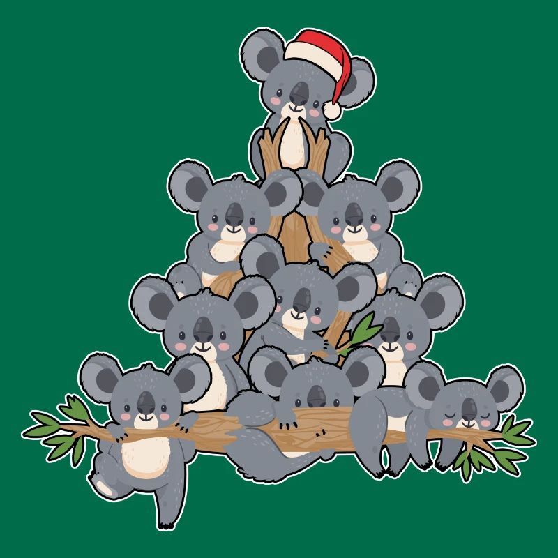 Weihnachts Baum Koala mit Lichtern Pinguin Spaß