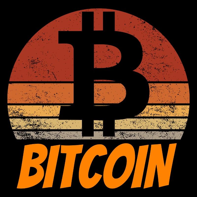 Bitcoin BTC Vintage Rétro Sunset