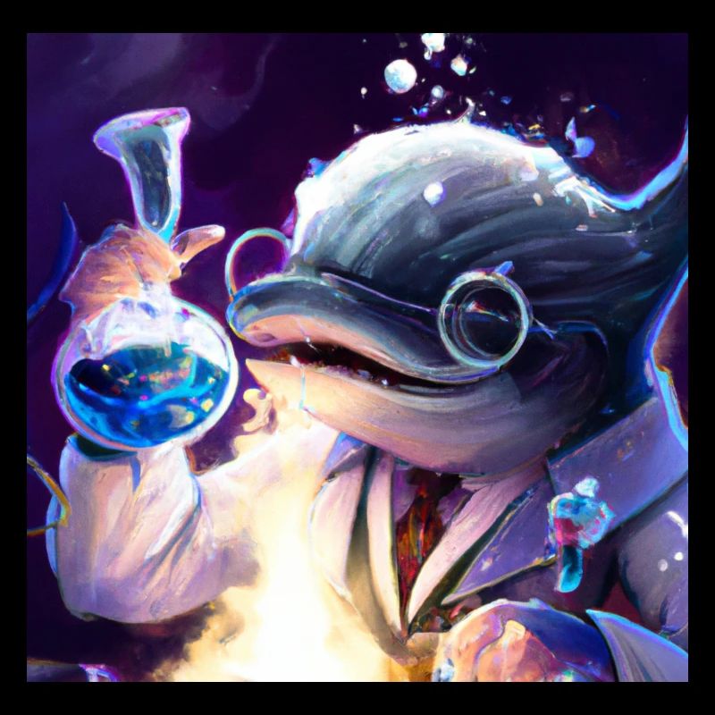 Mad dolphin scientist experimenting