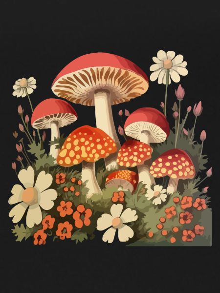 Champignons et fleurs