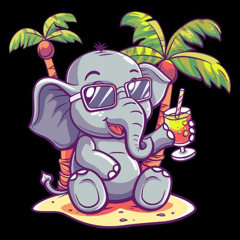 Elephant Summer Beach Comic