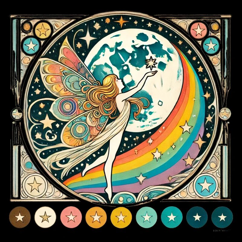 Retro Regenbogen Fee