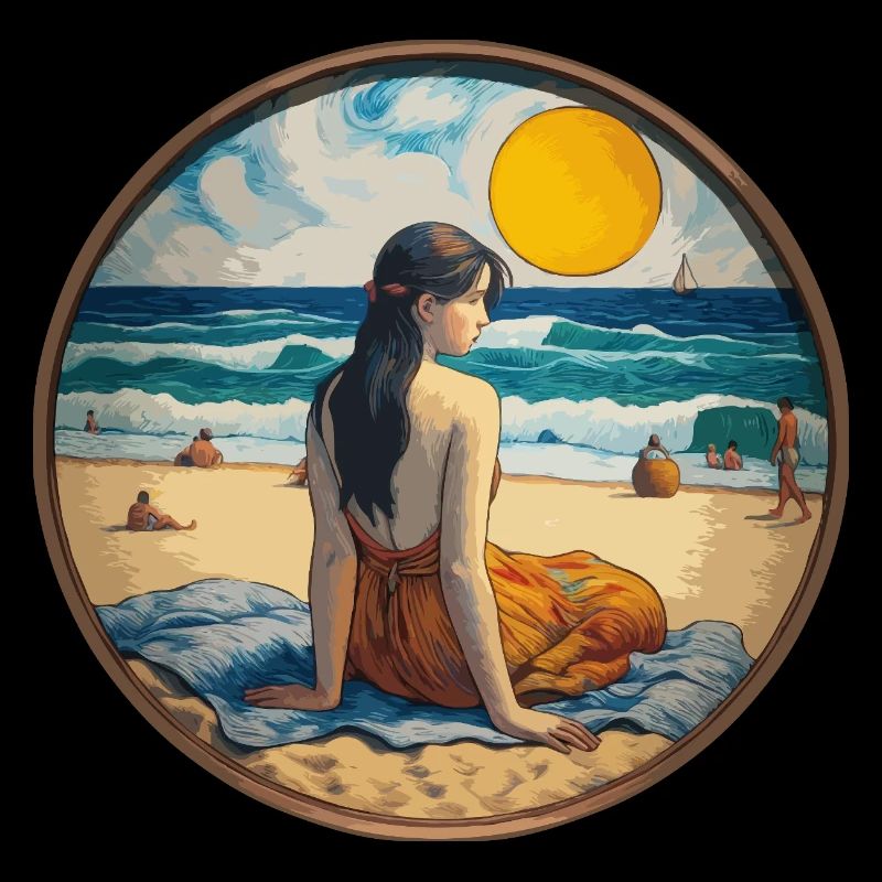 Fille sur la plage