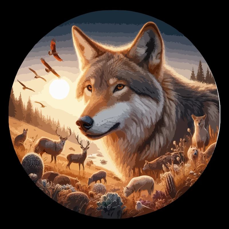 Wolf auf der Heide
