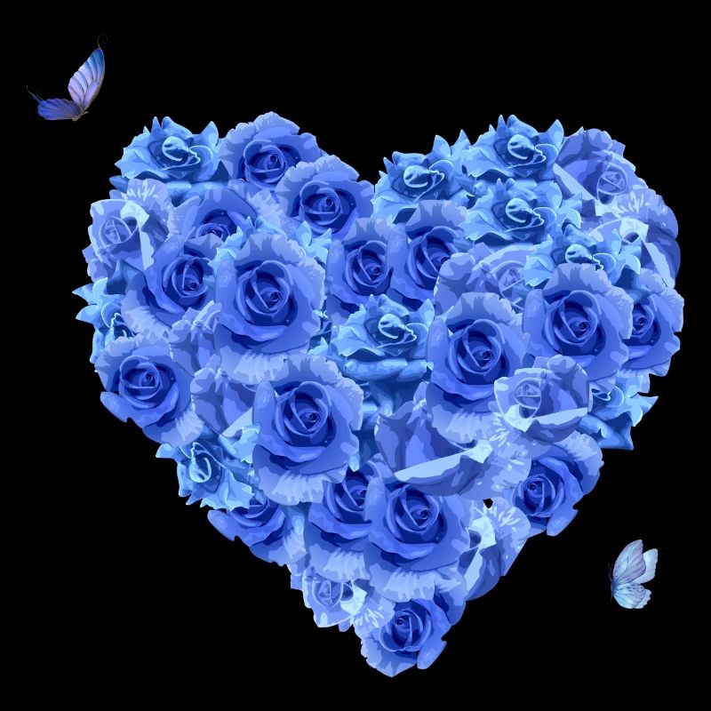 Blue floral heart