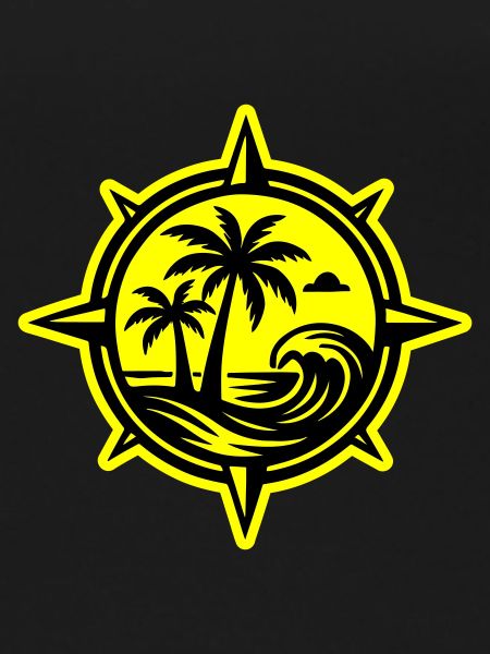 Compass Palm Trees Ocean
