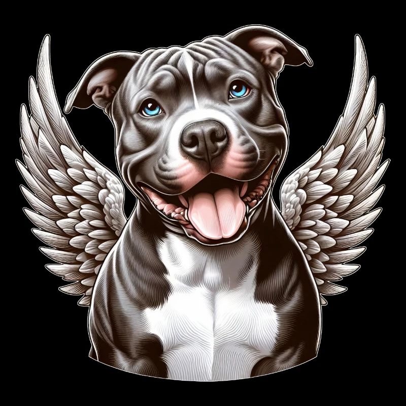 Ange Pitbull avec ailes Design de chien