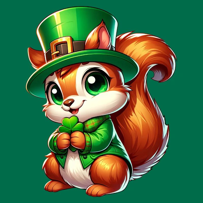 St. Patrick's Day Süßes Eichhörnchen Comic Design