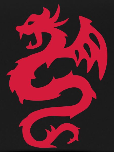 Fire Dragon Silhouette Print
