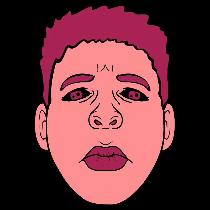 Design baiser bouche visage triste