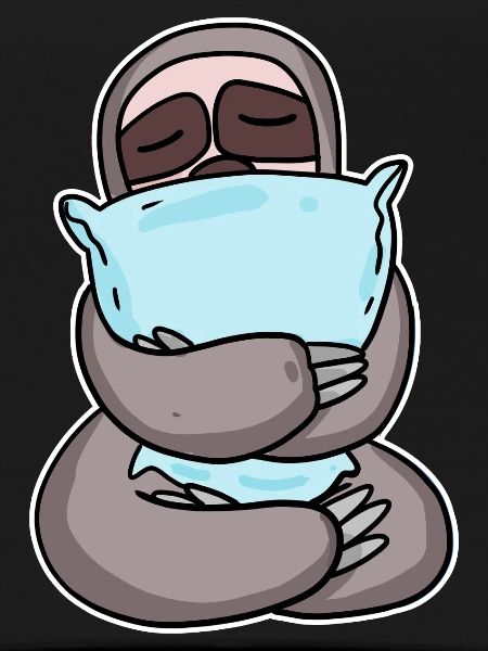 Sloth with pillow