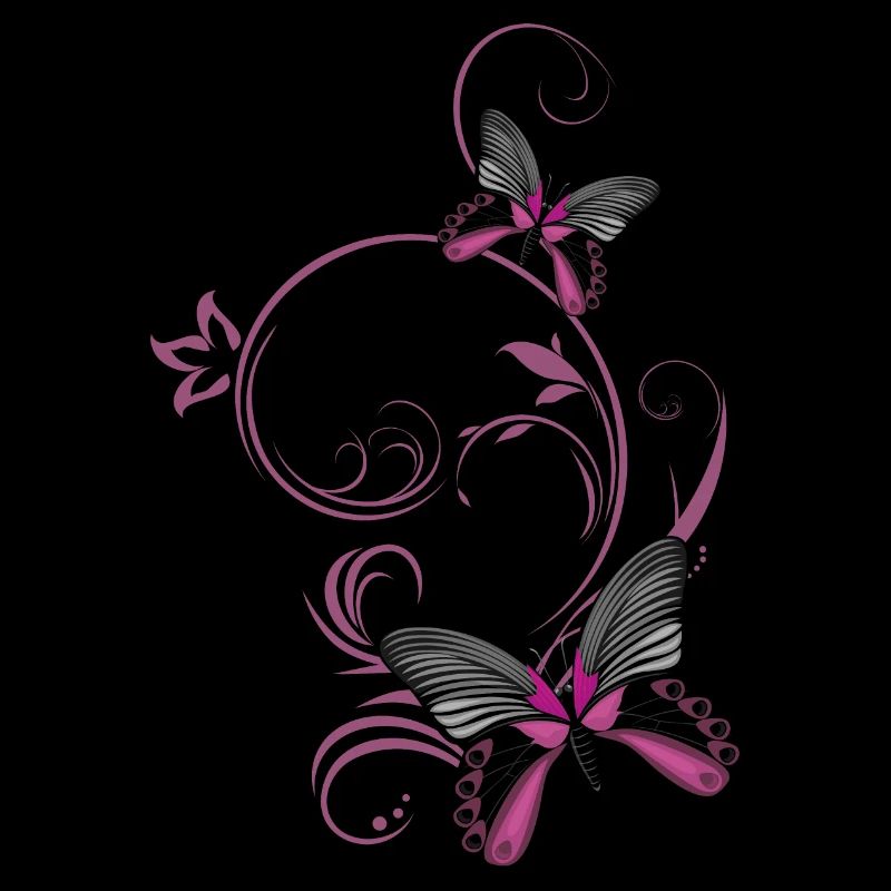 Two stylized butterflies