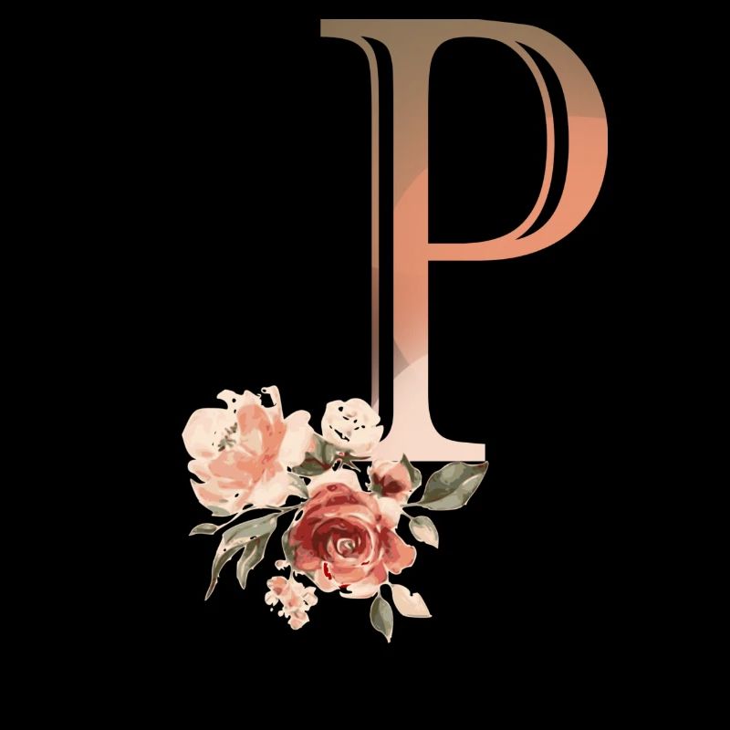 Lettre P avec fleurs