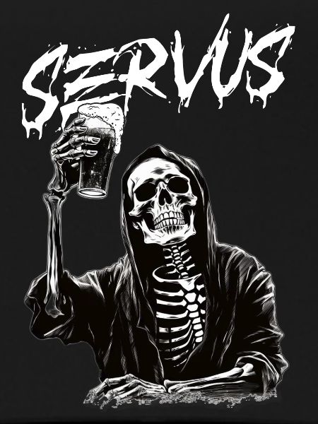 Grim Reaper with beer