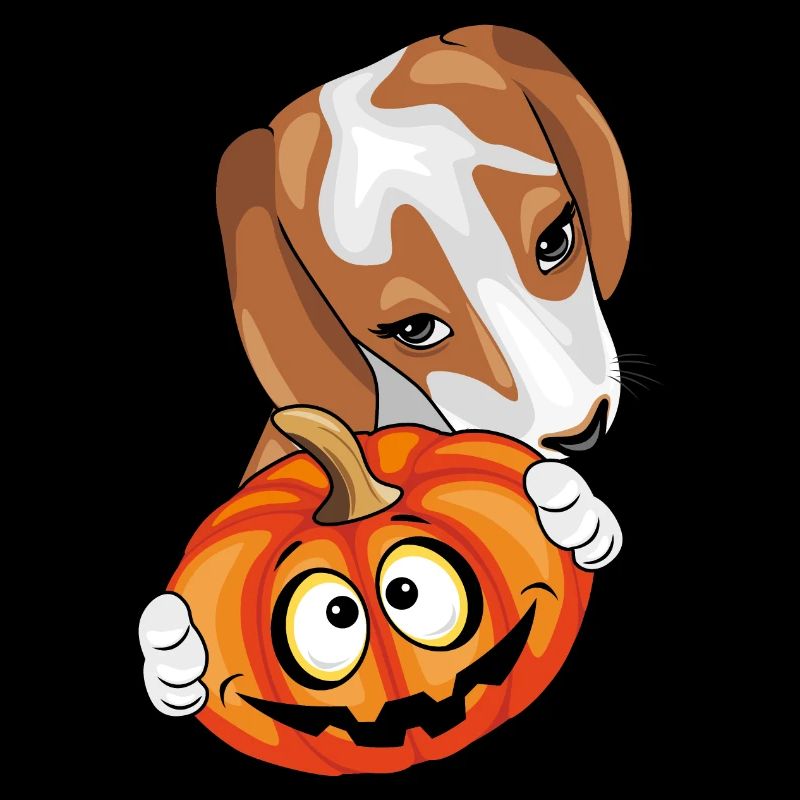 Beagle with pumpkin