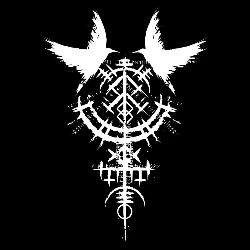 Wikinger Design Raben Odins Hugin und Munin