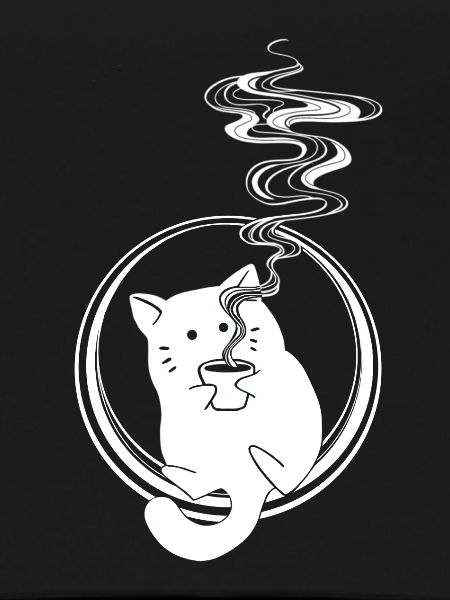 Coffee Cat, Katze mit Kaffee