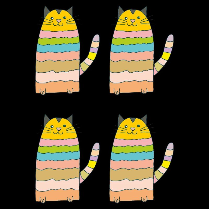 katze geringelt vierfach