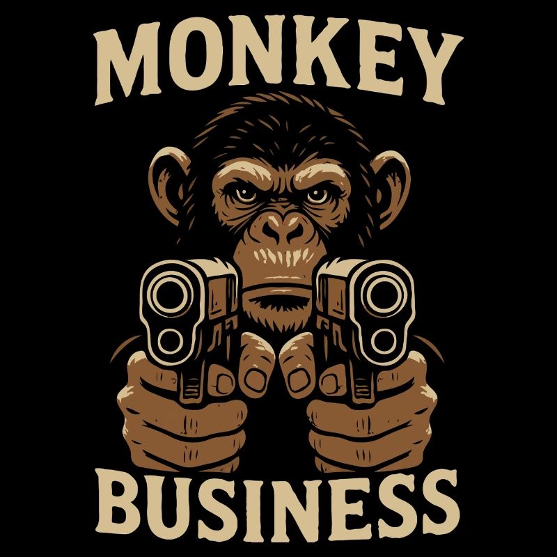 Affe mit Monkey Business Gun