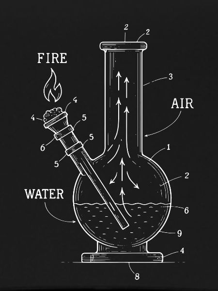 Blueprint-Technik Bong – Kunst-Cannabis