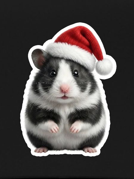 Small hamster with full cheeks